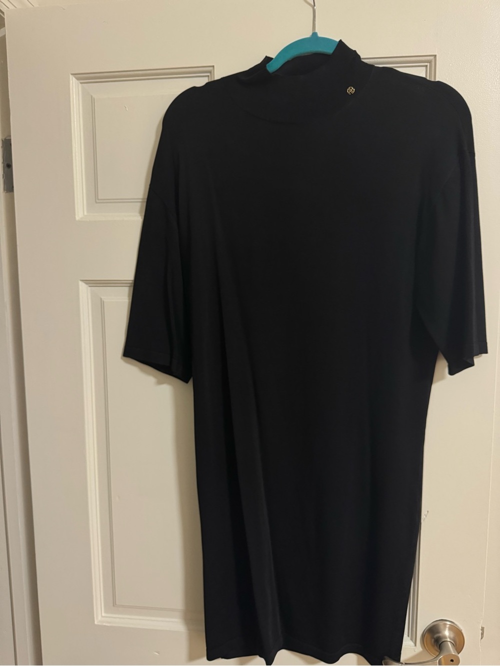 Anine Bing Black Mini Dress with Mock Neck